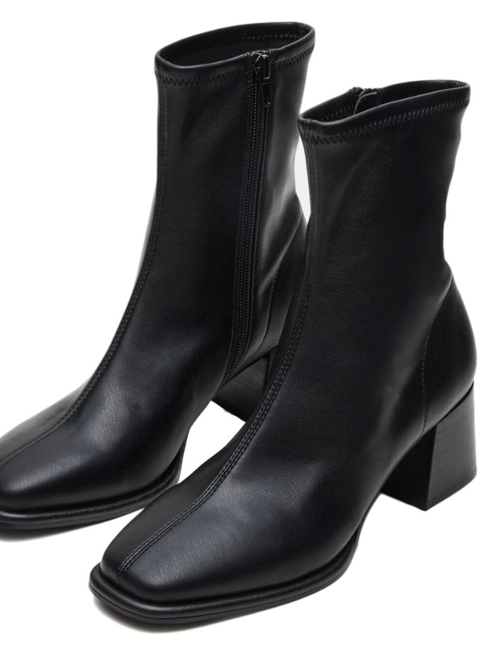 Womens Square Toe Ankle Booties Chunky Suede Short Boots